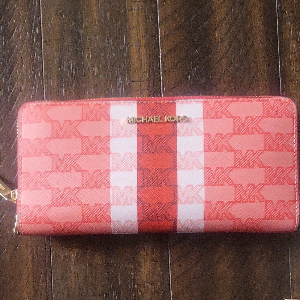 Michael Kors Red Wallet with Signature Monogram